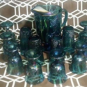 Vintage Blue Indiana Carnival Glass